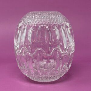 Vintage 2 pc clamshell crystal cut glass candy dish - two serving dishes in one